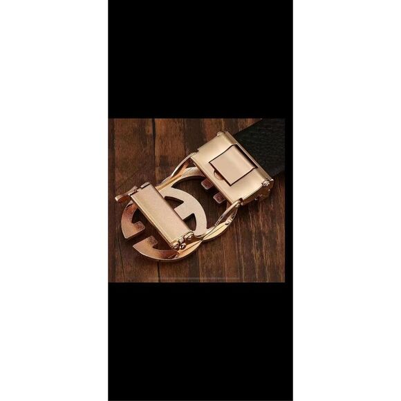 NWOT gold buckle black belt. - Picture 2 of 7